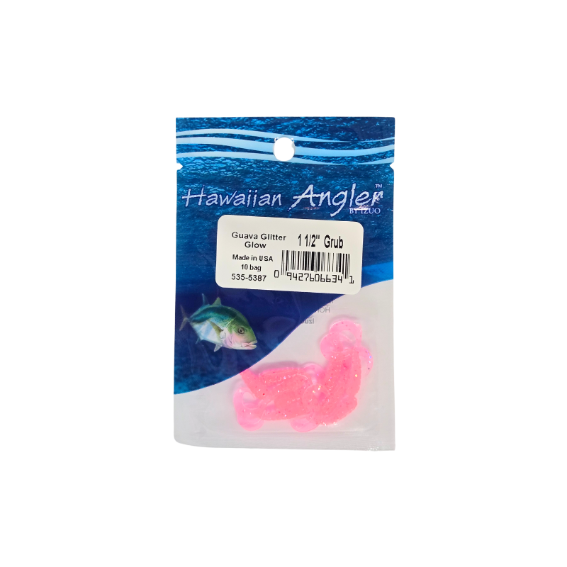 HAWAIIAN ANGLER GRUB - GUAVA GLITTER GLOW
