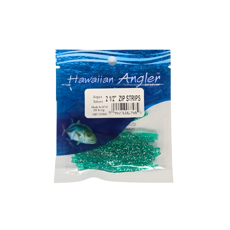 HAWAIIAN ANGLER ZIP - AQUA SILVER GLITTER