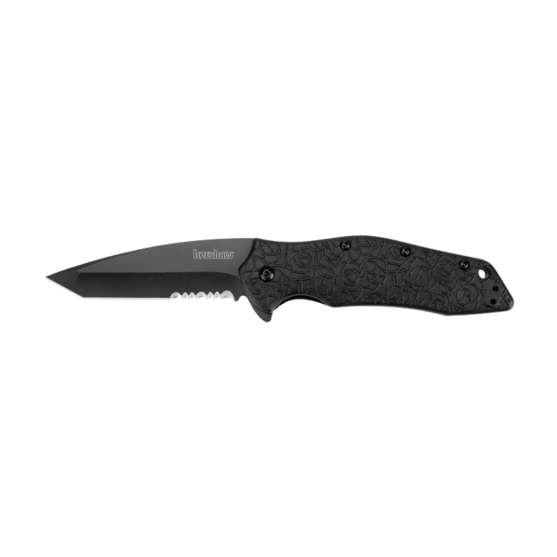 KERSHAW KURO TANTO BLACK SERRATED KNIFE