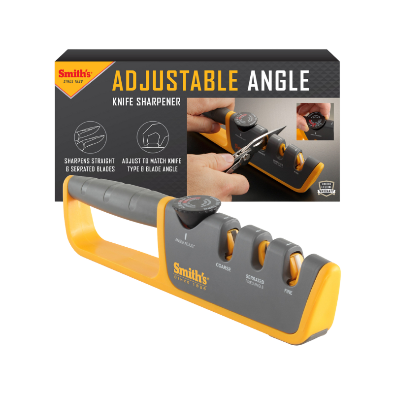 SMITH'S ADJUSTABLE ANGLE PULL-THRU KNIFE SHARPENER