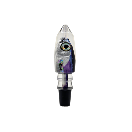 ALOHA LURES BULLET DEEP SIX LURE HEAD - BLACK PURPLE SILVER