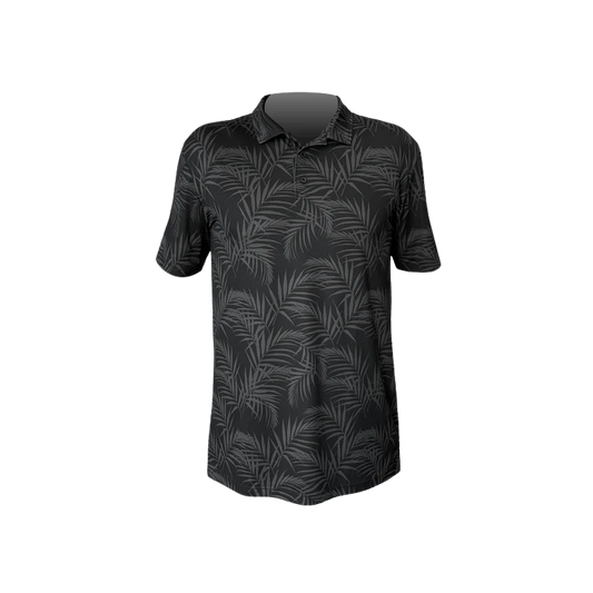ANETIK LANAI TECH POLO - PALMS BLACK