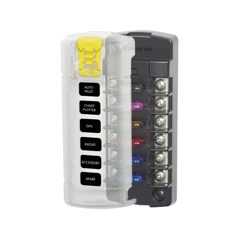 BSS ST BLADE FUSE BLOCK - 6 INDEPENDENT CIRCUITS WITH COVER