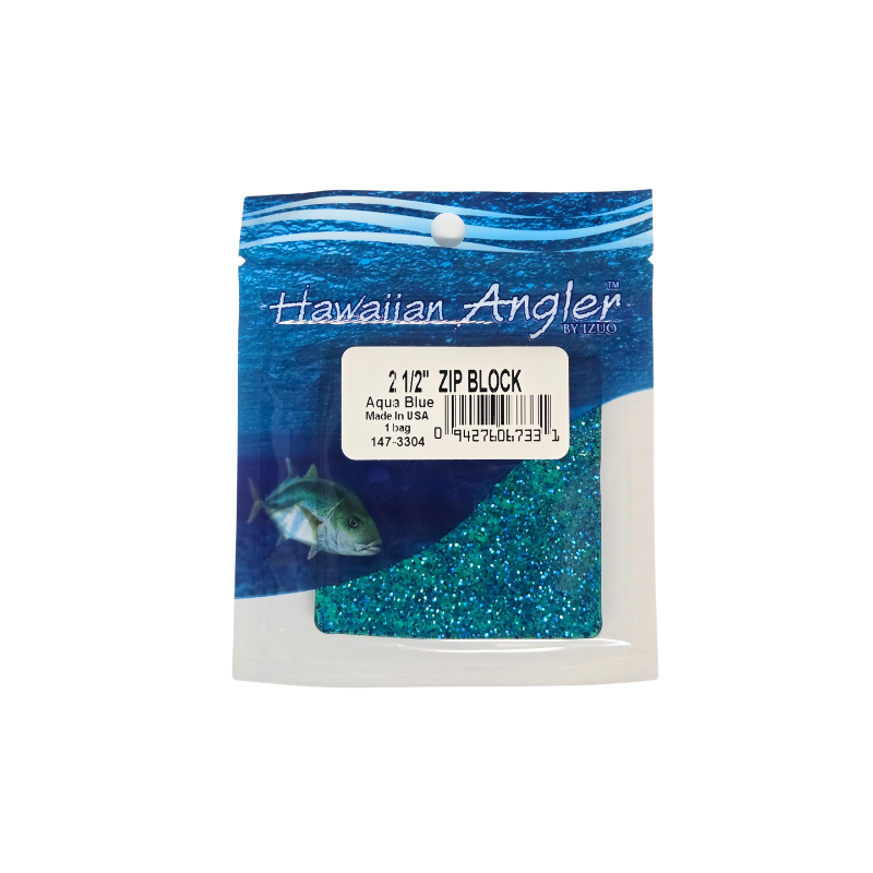 HAWAIIAN ANGLER ZIP - AQUA BLUE GLITTER
