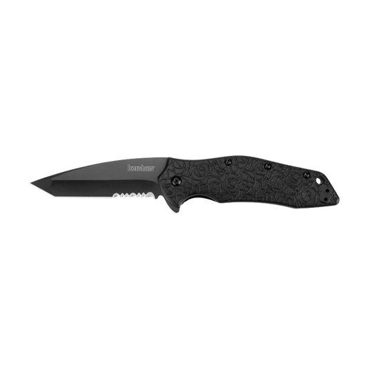 KERSHAW KURO TANTO BLACK SERRATED KNIFE