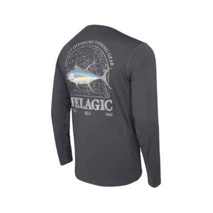 PELAGIC VAPORTEK MAPPED YFT SHIRT - GRAPHITE