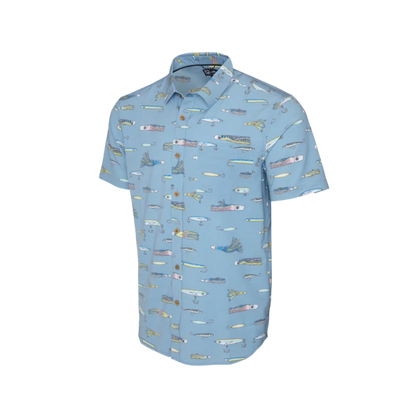 PELAGIC TOPSHOT LURED BUTTON UP SHIRT - WINWARD BLUE