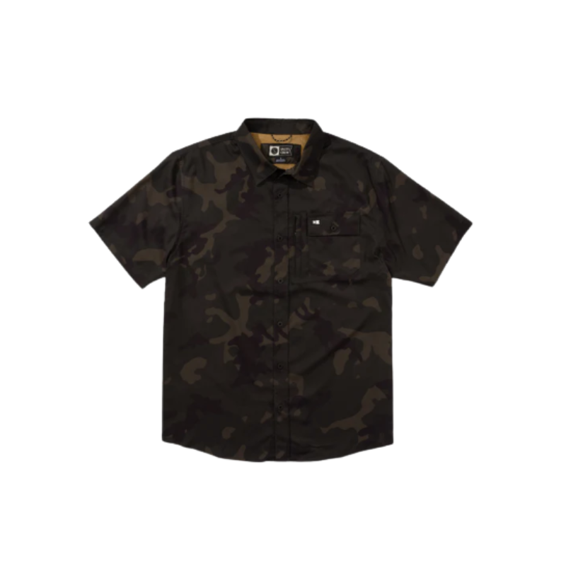 SALTY CREW FLAGSHIP UV BUTTON UP - DARK CAMO