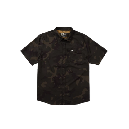SALTY CREW FLAGSHIP UV BUTTON UP - DARK CAMO