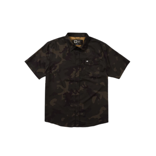SALTY CREW FLAGSHIP UV BUTTON UP - DARK CAMO