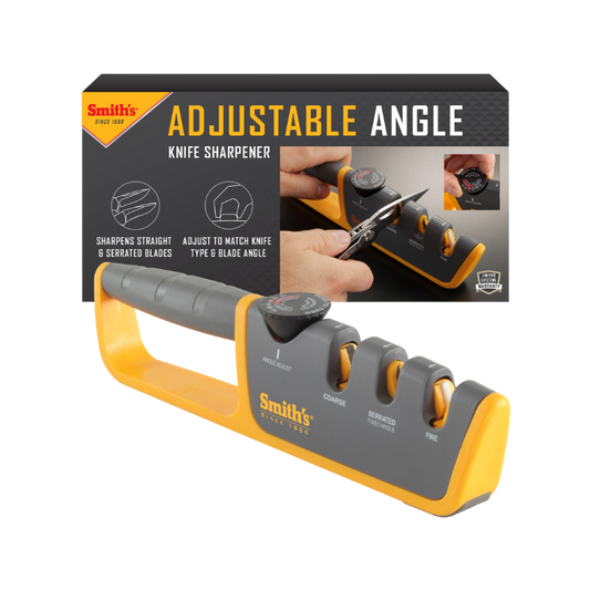 SMITH'S ADJUSTABLE ANGLE PULL-THRU KNIFE SHARPENER