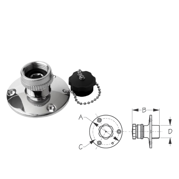 SEADOG FRESH WATER INLET SS 2-3/4"